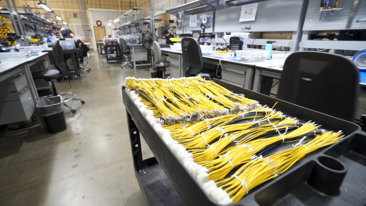 cable assemblies on a cart